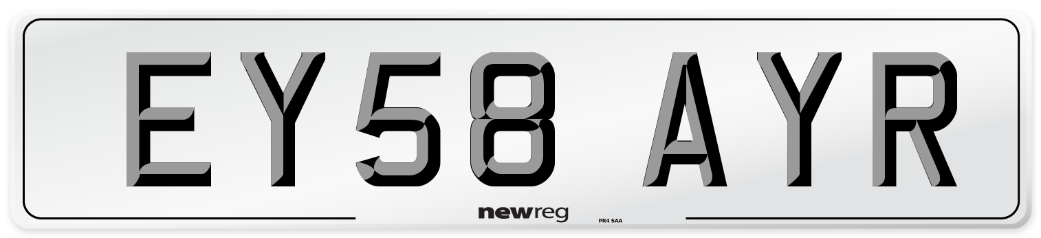 EY58 AYR Number Plate from New Reg